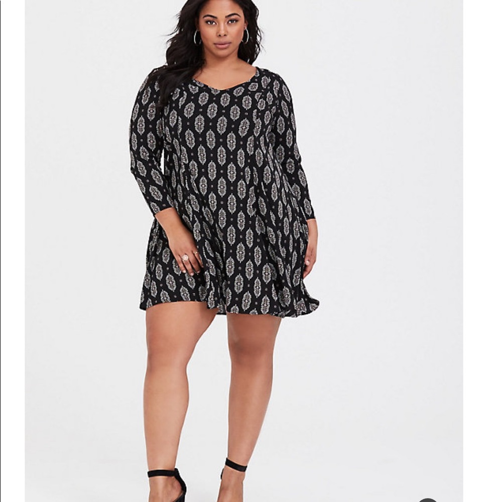Torrid black medallion trapeze dress